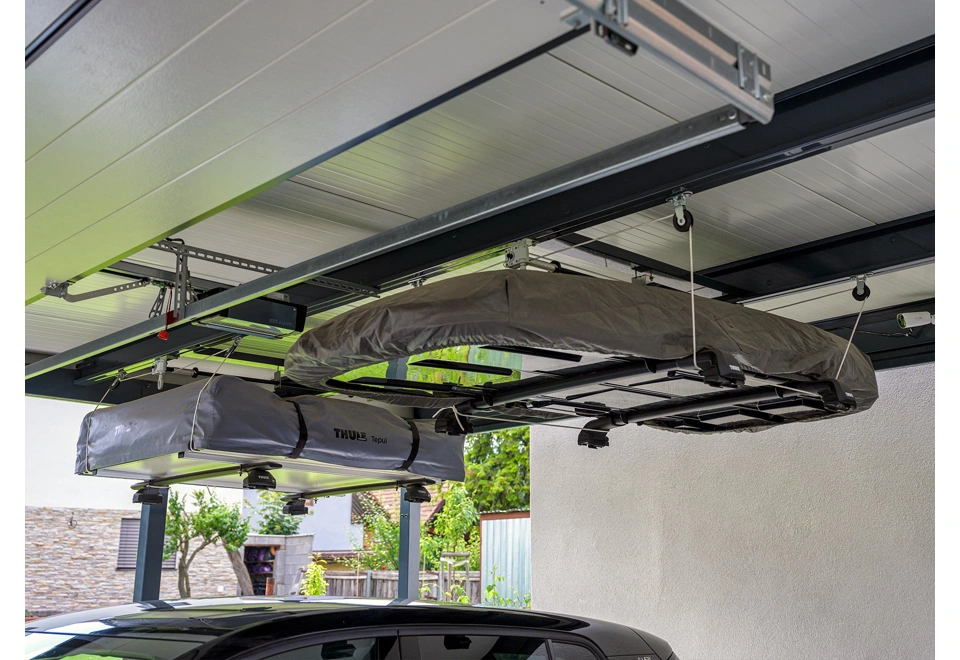 GARDEON® Carport with safety garage door
