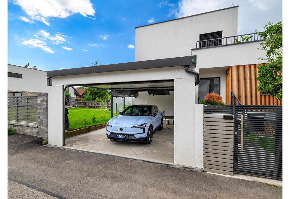 GARDEON® Carport with safety garage door