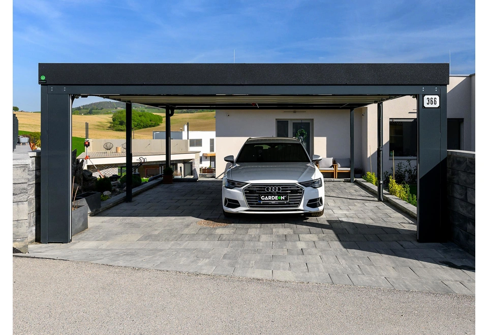 GARDEON® Carport with safety garage door