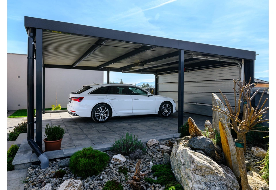 GARDEON® Carport with safety garage door