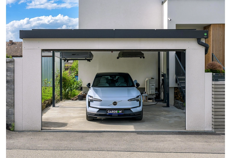 GARDEON® Carport with safety garage door