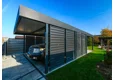 Garden house with Hormann safety garage door
