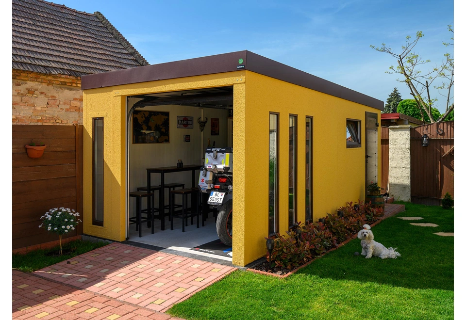 GARDEON® Garage with door, window and 4 skylights