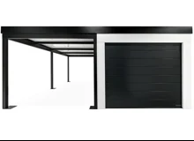 Garden house with Hormann safety garage door
