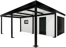 Garden house with Hormann safety garage door