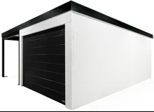 Garden house with Hormann safety garage door