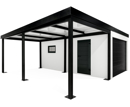GARDEON® Garage with door, window and left carport
