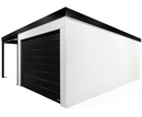 GARDEON® Garage with door, window and left carport