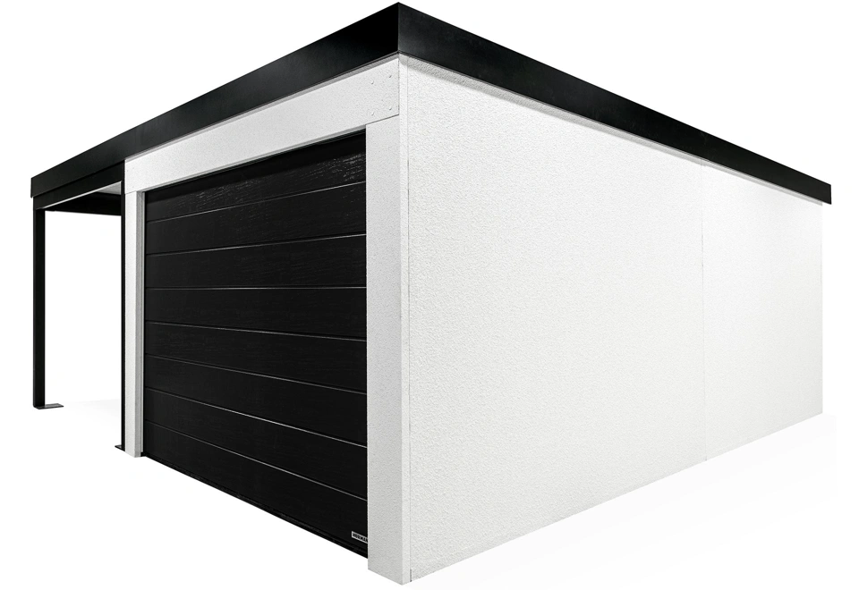 GARDEON® Garage with door, window and left carport