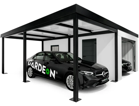 GARDEON® Garage with door, window and left carport