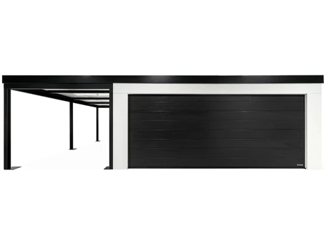 GARDEON® Garage with door, window and left carport