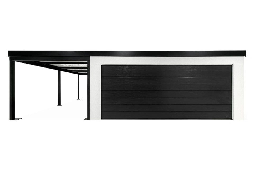 GARDEON® Garage with door, window and left carport