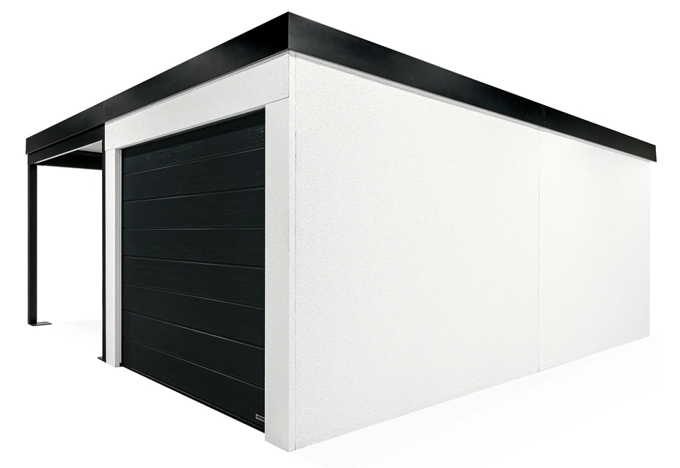 GARDEON® Garage with door, window and left carport