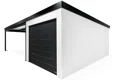 GARDEON® Garage with door, window and left carport
