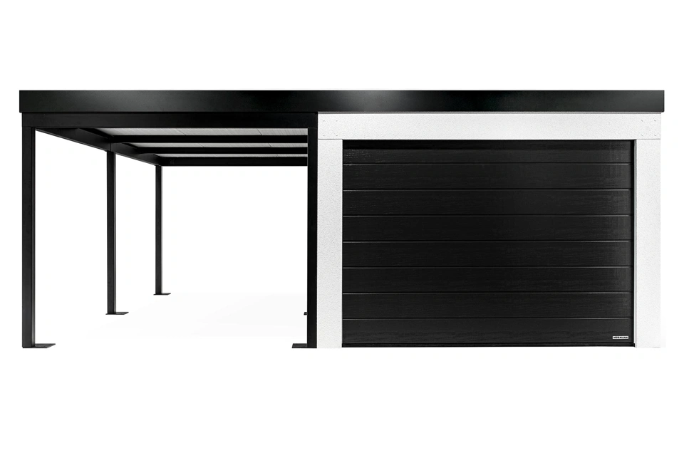 GARDEON® Garage with door, window and left carport