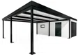 GARDEON® Garage with door, window and left carport