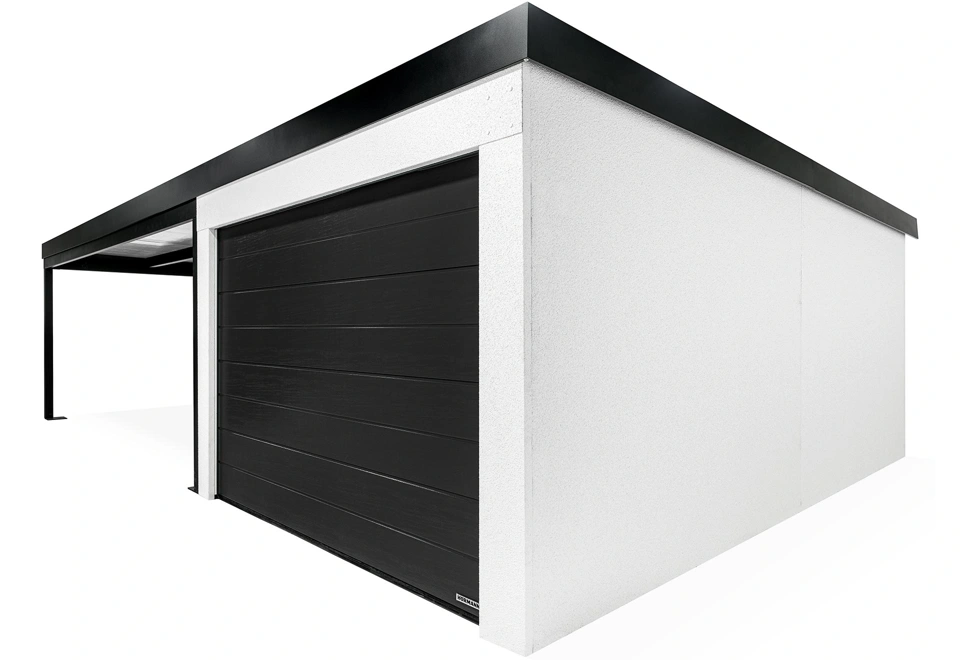 GARDEON® Garage with door, window and left carport