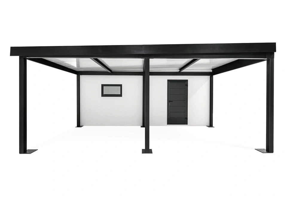 GARDEON® Garage with door, window and left carport