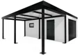 GARDEON® Garage with door, window and left carport