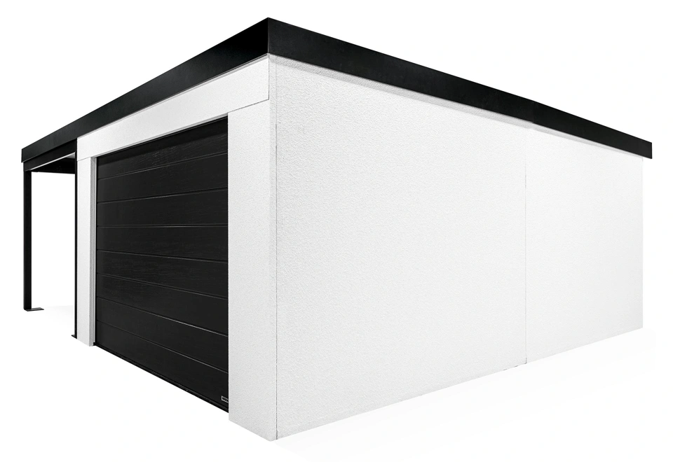 GARDEON® Garage with door, window and left carport