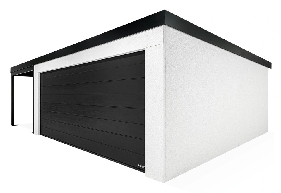 GARDEON® Garage with door, window and left carport