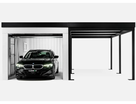GARDEON® Garage with door, window and right carport