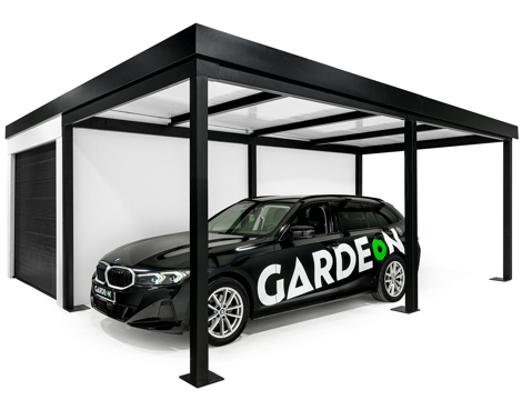 GARDEON® Garage with door, window and right carport