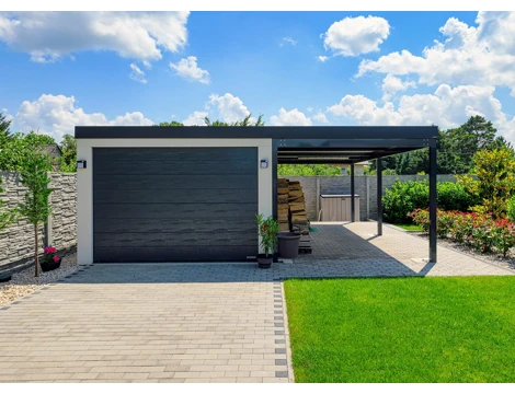 GARDEON® Garage with door, window and right carport