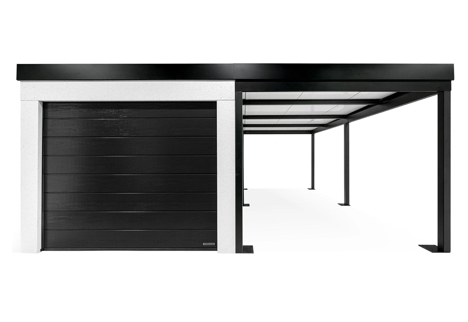 GARDEON® Garage with door, window and right carport