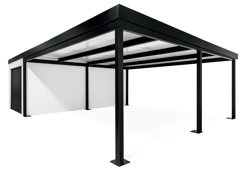 GARDEON® Garage with door, window and right carport