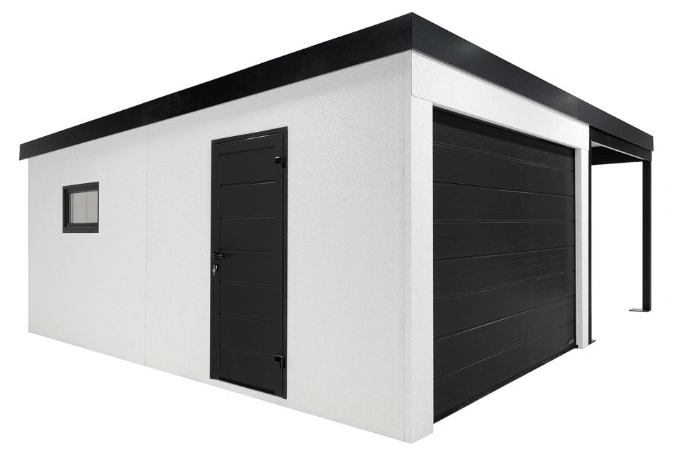 GARDEON® Garage with door, window and right carport