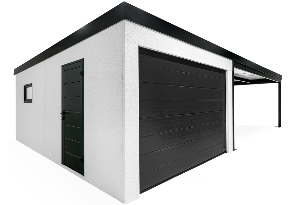 GARDEON® Garage with door, window and right carport