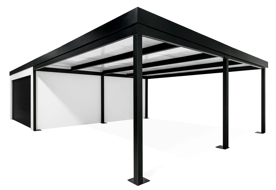 GARDEON® Garage with door, window and right carport