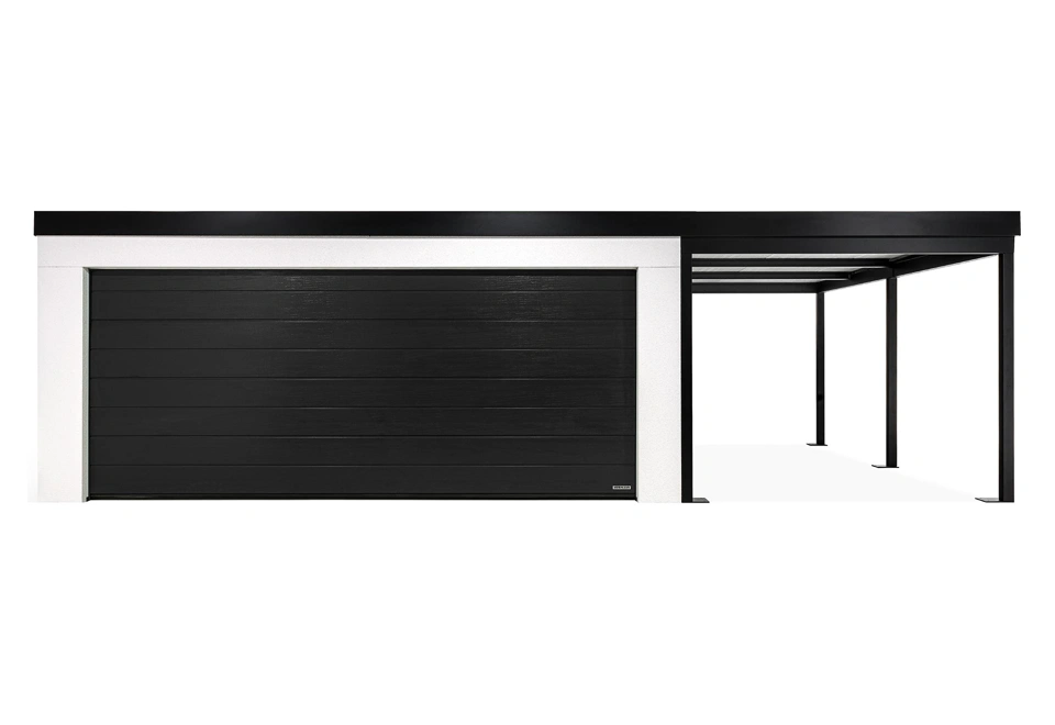 GARDEON® Garage with door, window and right carport