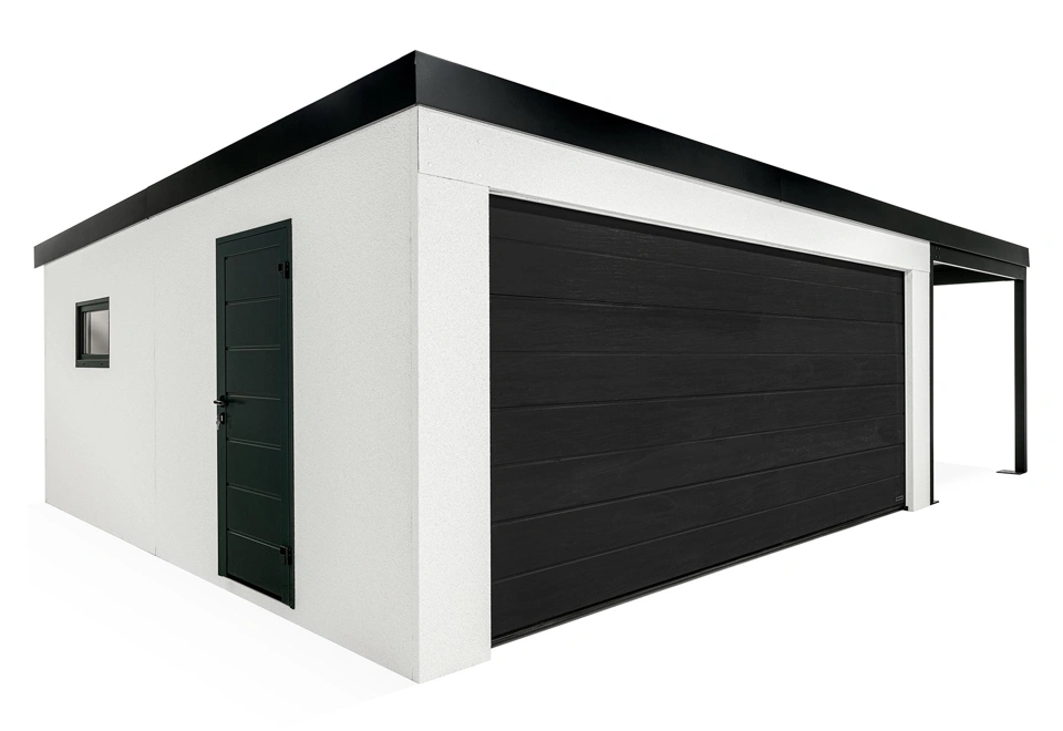 GARDEON® Garage with door, window and right carport