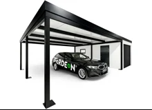 Garden house with Hormann safety garage door