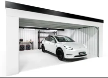 Garden house with Hormann safety garage door