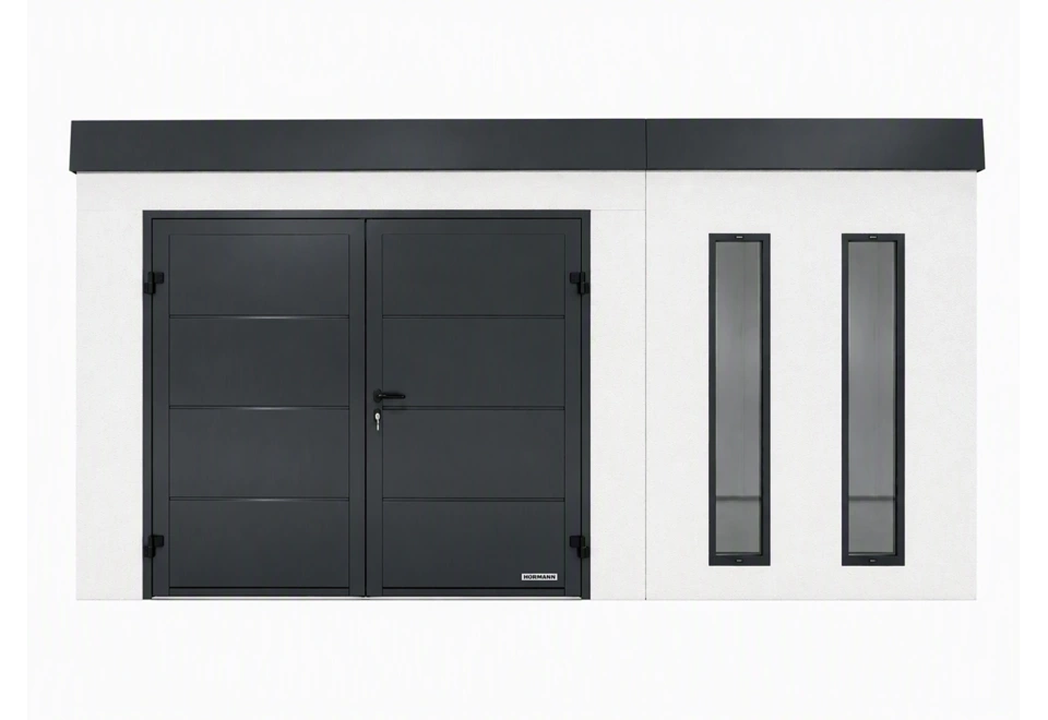 Garden house with double door and two skylights