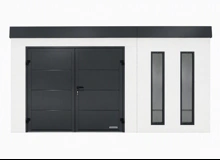 Garden house with double door and two skylights