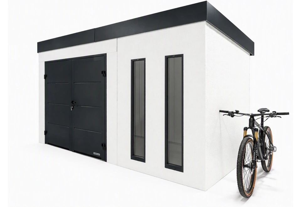 Garden house with double door and two skylights