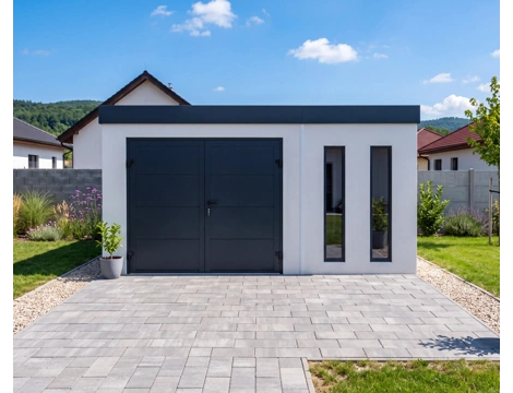 Garden house with double door and two skylights 