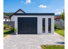 Garden house with double door and two skylights 