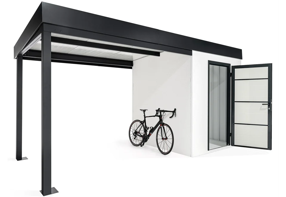 Garden house with carport