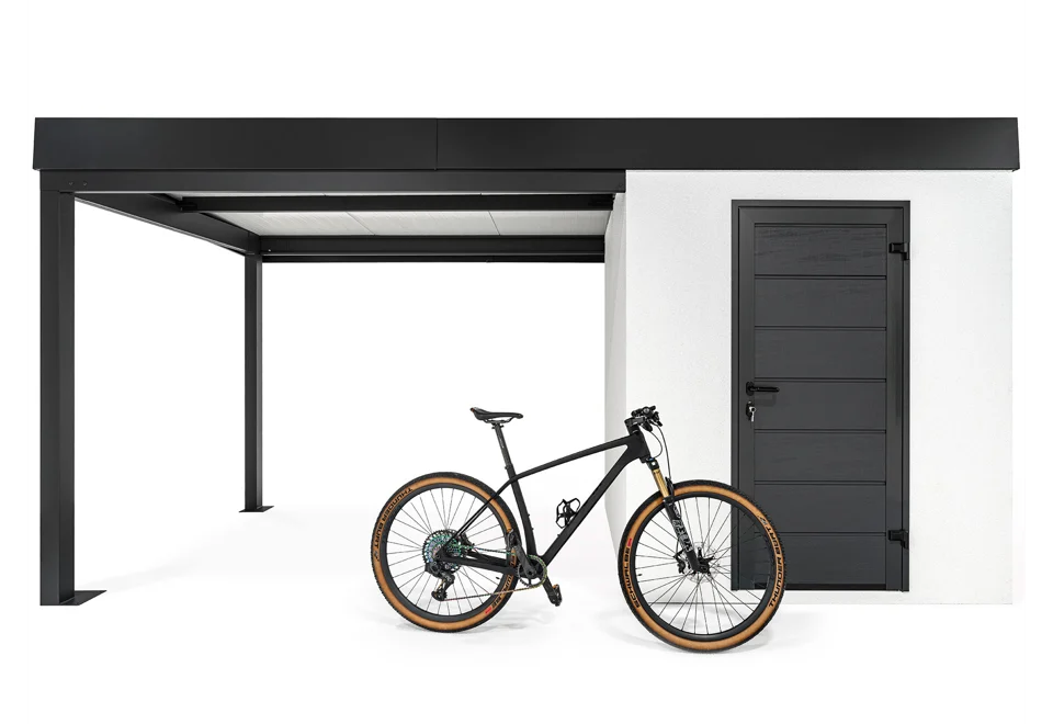 Garden house with carport