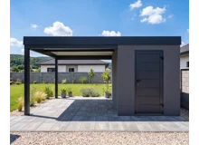 Garden house with carport