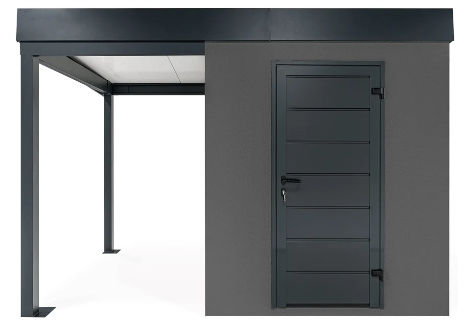 GARDEON® Garden House with Hörmann door and carport