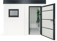 Garden house with Hormann door and window for garden equipment