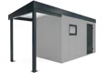 GARDEON® Garden house with Hörmann door and window with carport