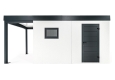 GARDEON® Garden house with Hörmann door and window with carport