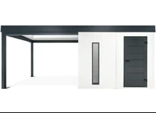 GARDEON® Garden House with Hörmann door, skylight and carport